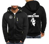 CLMETHE Men's Full Zip Hoodies Pullover for Linkin Park Casual Hooded Sweatshirt Long Sleeve Jackets Sports Coats Hoody Outerwear Workwear,A-M