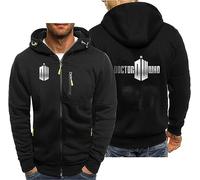 CLMETHE Men's Pullover Hoodies for Doctor Who Full Zip Up Jackets Sweatshirts Leisure Hoody Plus Size Outerwear Sports Fitness Coats with Pockets,A-XXL