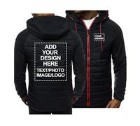 CLMETHE Outdoor Custom Mens Hoodie Design Your Own Pullover Sweatshirt Full Zip Up Jackets Personalised Team Tops Workwear Customised Text Photo Coat Gift,E-M