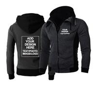 CLMETHE Personalized Team Work Wear Men's Hoodies Custom Name Logo Pullover Sweatshirts Customised Text Pictures Jackets Full Zip Up Hooded Coats,dark gray-xx_l