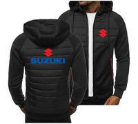 CLMETHE Sports Hoody Splicing Men's Hoodies for SUZ-uki Hooded Pullover Jumpers Full Zip Up Jackets Sweatshirts Tracksuits Outdoor Casual Coats with Pockets,B Hoodie-Mens M