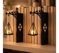 CLMETHE Vintage Hanging LED Bookshelf Light Warm Library Lantern Lamp with Bookend Style Base Decorative Bookcase Lighting for Study Reading Corner and Book Nook Lovers