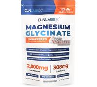CLN Labs Magnesium Glycinate Chelated Bisglycinate | 120 High Strength Capsules | 2800mg Magnesium, 308mg Elemental Magnesium per Serving | Highly Bioavailable for Muscle Support and Restful Sleep