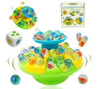 Clnyrwcb Marble Balance Game for Kids & Adults - 60 Colorful Marbles for 1-4 Players | Fun Family Board Game for Ages 8+ | Challenges Skill, Accuracy & Steady Hands