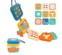Clnyrwcb Toddler Busy Board for 1-3 Year Olds, 6-in-1 Montessori Sensory Toys with Fidget Switches & Gears, Travel Activity Toy for Airplane Car, Screen-Free Learning Gift for Boys Girls 1 2 3