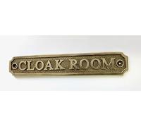 CLOAK ROOM Door Sign Solid Brass with a Antique Bronze Finish 19 x 3.4 cm comes with Screws, Ideal for Home or Business DSN-19-AB