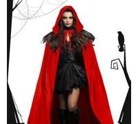 Cloak with Hood Men Unisex Long Robe Halloween Costume Prop