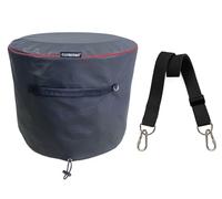 CLOAKMAN 21'' Portable Bonfire Shelter for Solo Stove Bonfire 1.0 & 2.0, Heavy Duty Weather-Resistant Fire Pit Cover and Accessories, Carry Bag Function with Shoulder Strap, 600D (Black)