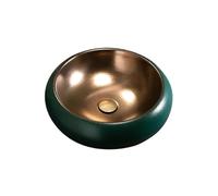 Cloakroom 47 * 47 * 13cm Round Vessel Retro Porcelain Ceramic Bathroom Sink Decorative Above Counter Basin Wash Basin
