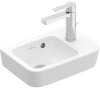 Cloakroom Basin Villeroy and Boch O.novo Compact , 1 hole, Without overflow, Unpolished, Washbasin left 360mm Alpine White
