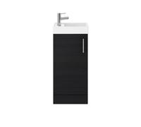 Cloakroom Floor Standing 1 Door Vanity Unit Basin Charcoal Black 400mm Balterley Black One Size