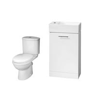 Cloakroom Floor Standing Vanity and Toilet Set - Gloss White Balterley White One Size