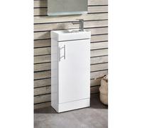 Cloakroom Gloss White Vanity Unit and Basin with choice of mono basin tap