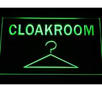 Cloakroom LED Neon Sign Green 600 x 400mm st4s64-m084-g