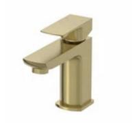 Cloakroom Mini Mono Basin Sink Mixer Tap Single Lever Round Brushed Brass