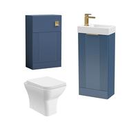 Cloakroom Suite - Vanity Unit, Tap and Toilet - Blue