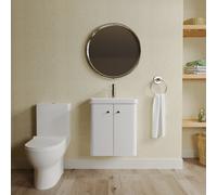 Balterley Cloakroom Wall Hung 500mm Vanity, Toilet & Tap Set - Gloss White Balterley White