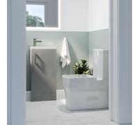 Cloakroom Suite with Grey Vanity Unit Small Basin & Close Coupled Toilet - Ashford