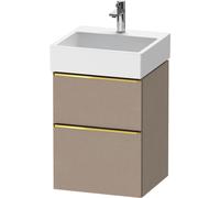 Cloakroom Vanity Unit Duravit D-Neo 2 drawers, gold handles for Lav. Vero Air 484mm Linen Matt DE4370034750000