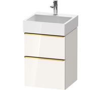 Cloakroom Vanity Unit Duravit D-Neo 2 drawers, gold handles for Lav. Vero Air 484mm White high gloss DE4370034220000