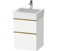 Cloakroom Vanity Unit Duravit D-Neo 2 drawers, gold handles for Lav. Vero Air 484mm White Matt DE4370034180000
