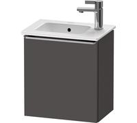 Cloakroom Vanity Unit Duravit D-Neo left door, stainless steel handle 410mm Graphite Matt DE4259L70490000