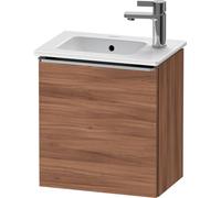 Cloakroom Vanity Unit Duravit D-Neo left door, stainless steel handle 410mm Natural Walnut DE4259L70790000