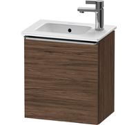 Cloakroom Vanity Unit Duravit D-Neo right door, stainless steel handle 410mm Walnut Dark Matt DE4259R70210000
