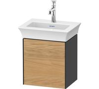 Cloakroom Vanity Unit Duravit White Tulip left door 384x410mm Naturel Oak solid/Graphite Hogh Gloss WT4240LH5H1