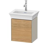 Cloakroom Vanity Unit Duravit White Tulip left door 384x410mm Naturel Oak solid/Taupe Silk Matt WT4240LH560