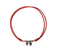 Cloche Cheville Femme Corde Rouge Avec Cloche Avec Son De L'eau Sonore Argent Ancien Étudiant Sen Département Tissé À La Main