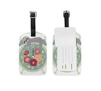 Clock and Sloth Luggage Tag Leather for Kid Girl Women 1 Piece