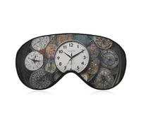 Clock Art Eye Mask, Side Sleeping Mask Light Blindfold Sleeping Mask Nose Pad and Elastic Band for Children Women and Men