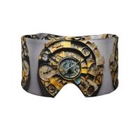 Clock Art Print Sleep Eye and Ear Muffs Mask - Adjustable Yoga Travel Headband, Keep Warm Shading Comfortable Aid