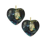 Clock Butterfly Christmas Tree Ceramic Hanging Bauble Personalised Xmas Baubles Cute Christmas Ornaments Gifts For Kids Family Friends