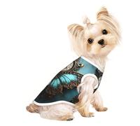 Clock Butterfly Print Dog Shirt Summer Lightweight Pet T Shirts Soft Breathable Stretchy Cats Dogs Tee Shirt