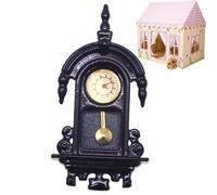 Clock Decor for Doll House - Miniature Vintage Wall Clock Ornament | Resin and Metal Finish with Detailed Craft Design, Tiny Home Accessories for Interior Decoration