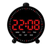 Clock Display Clock with Temperature Display for Ideal for Indoor and Office with Wall and View Information from Across You Never Miss a Moment (C)