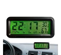 Clock for Car Dashboard - Digital Luminous Humidity Monitor,24 Hour Format Time Calendar Clock | for Truck Vehicle Sedan Pickup Automotive SUV Console Air Vent Parking Driving