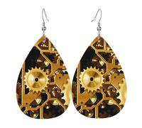 Clock Gear Holiday Earrings For Women, Festive Star Drop Earrings, Chic Dangle Jewelry For Celebrations