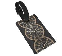 Clock Gear Print 5pcs Luggage Tags for Suitcases,Cute Suitcase Tag Identifiers for Baggage Tag for Cruise Airport Travel PVC
