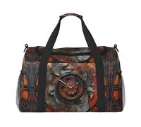 Clock Gear Print Duffle Bag, Personal Item Travel Bag For Airlines, Weekender Bags For Women, Sports Tote Bag