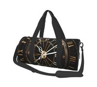 (Clock Gear) Print Round Large Travel Bag - Multi-Compartment Organizer Lightweight for Trips & Sports