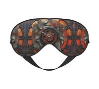 Clock Gear Print Soft Eye Mask - Comfortable Sleep, Elastic Nighttime Shade, Eye Covers for Travel, Meditation