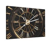 Clock Gear -Print Unframed Wall Art 12X18 Inch, Canvas Print with Mounting Hooks, Modern Home Decor for Living Room, Bedroom & Office.