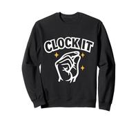 Clock It Finger Gesture Funny Trending Brainrot Meme Sweatshirt