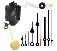 Clock Movement Set with Quartz Pendulum Mechanism for Building or Restoring Wall Clocks Using Standard 23mm Shaft Mounting Configuration (B)