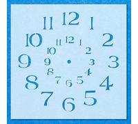 Clock Numbers Time Stencil: Mylar Airbrush Wall Art Painting Crafts | DIY-A3 Stencil - Design Size (259 x 257 mm)