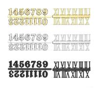 Clock Numerals Kit 6 Pieces for Quartz Digital Clocks Plastic Arabic and Roman Numbers Set for DIY Projects and Clock Movement Replacement Parts (mix)