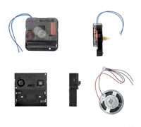 Clock Repair Kit with Movement and Black Hands, 13mm and 17mm Shaft Lengths, Musical Chime Modes for Westminster or Bell, Suitable for 2-6mm Panel Thickness, Plastic Pointer Accessories(D)